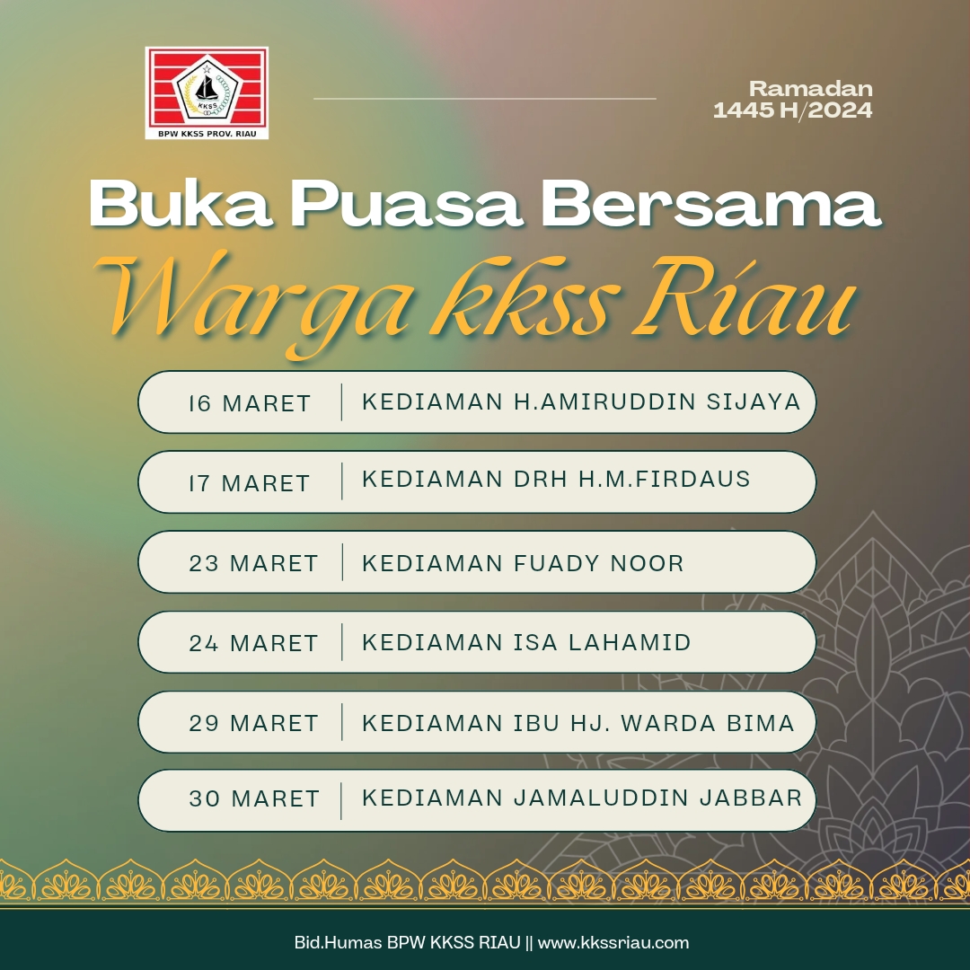 Agenda Buka Puasa Bersama Kkss Provinsi Riau 